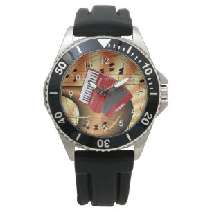 Red Harmonidion Abstract Design Armbanduhr