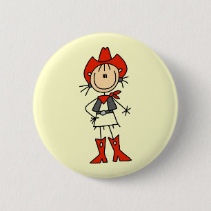 Red Hat-Cowgirl-T-Shirts und Geschenke Button