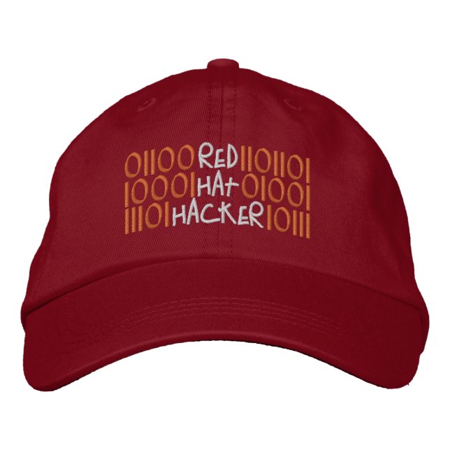 RED HAT HACKER BESTICKTE BASEBALLKAPPE (Vorderseite)