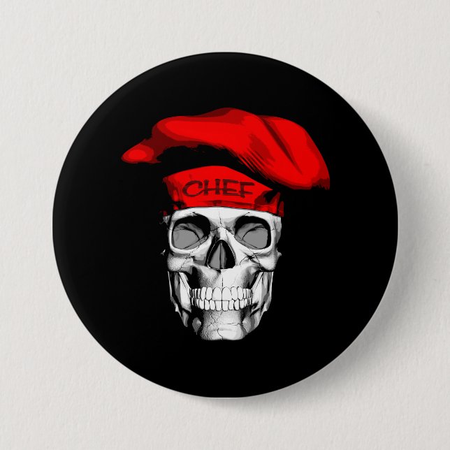 Red Hat Koch Skull Button (Vorderseite)