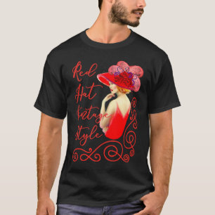 Red Hat Ladys Vintag Style in Red Hat T-Shirt