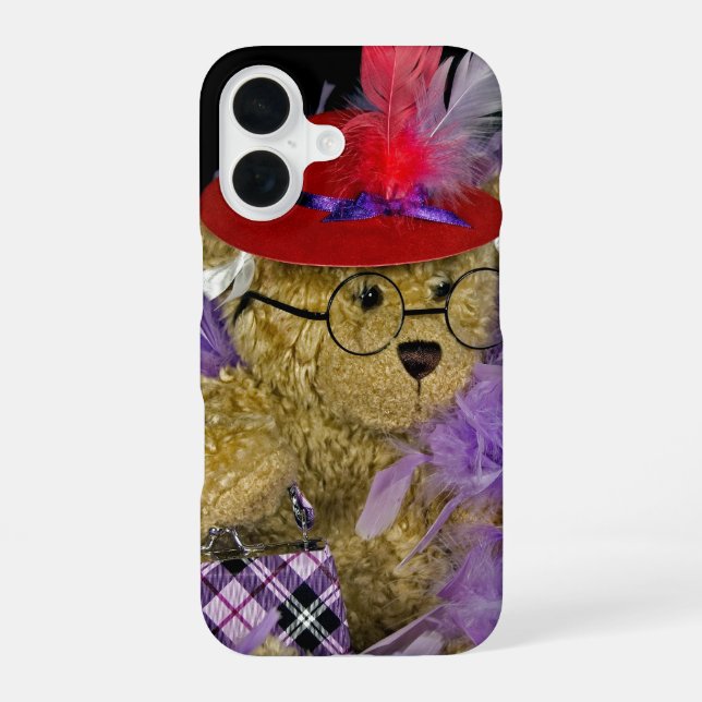 Red Hat Teddy Bear iPhone 16 Hülle (Rückseite)