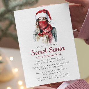 Red Hat und Scarf Secret Weihnachts-Party Einladung