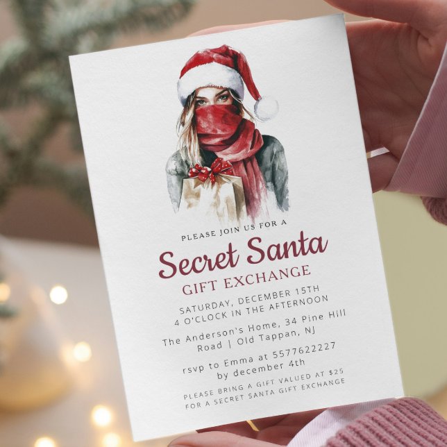 Red Hat und Scarf Secret Weihnachts-Party Einladung (Von Creator hochgeladen)