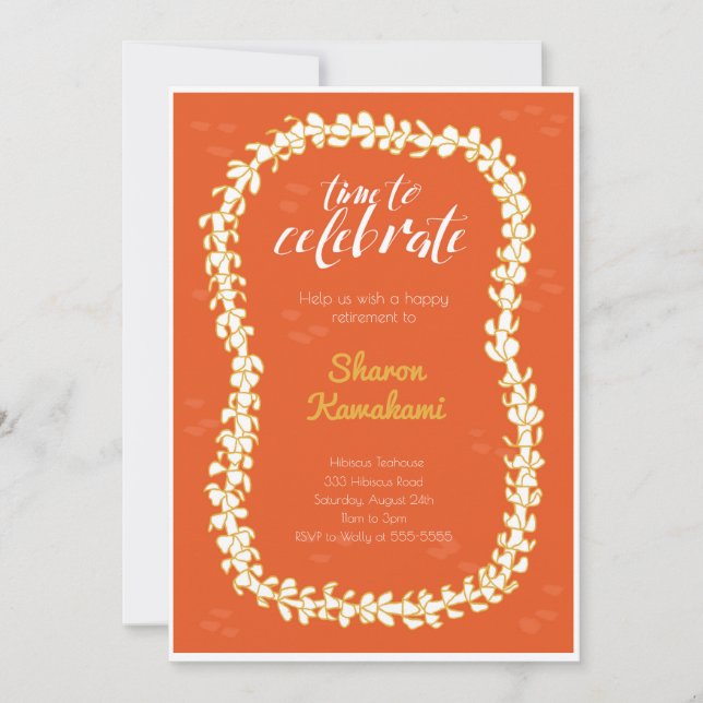 Red Hawaii Party Einladung (Vorderseite)