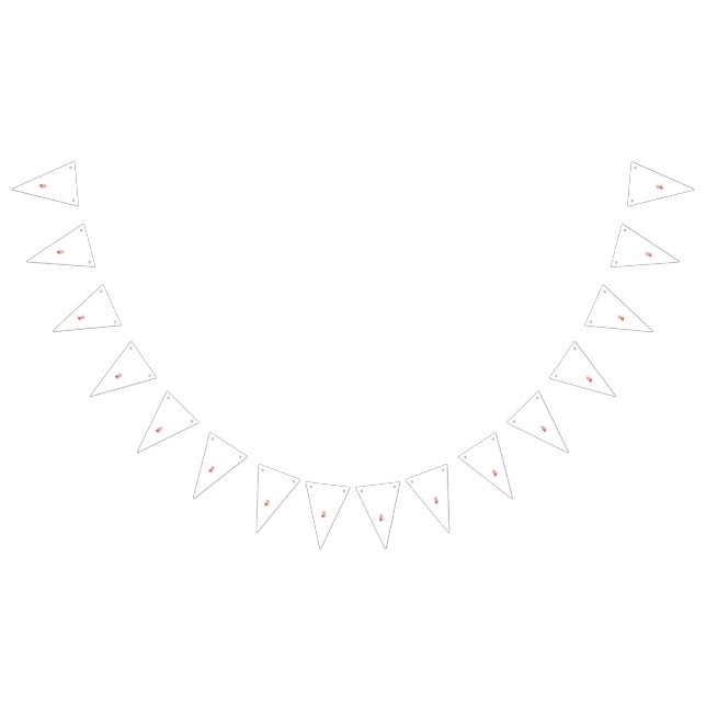 Red Hawaiian Hibiskus mit detaillierten Blättern u Wimpelkette (Alle)