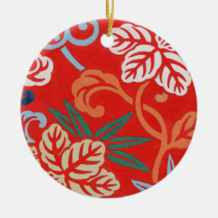 Red Hawaiian Japanischer Kimono Keramik Ornament