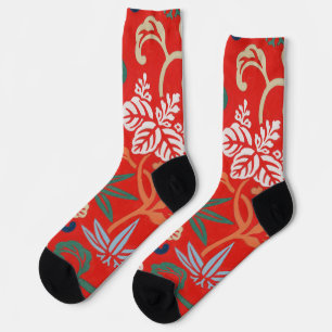 Red Hawaiian Japanischer Kimono Socken