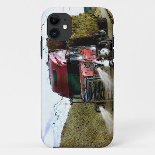 Red Hay Füttre Truck Highway Driving Illustration iPhone 11 Hülle