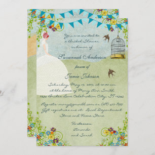 Red Head Brautparty Birdcage Jagd Einladung