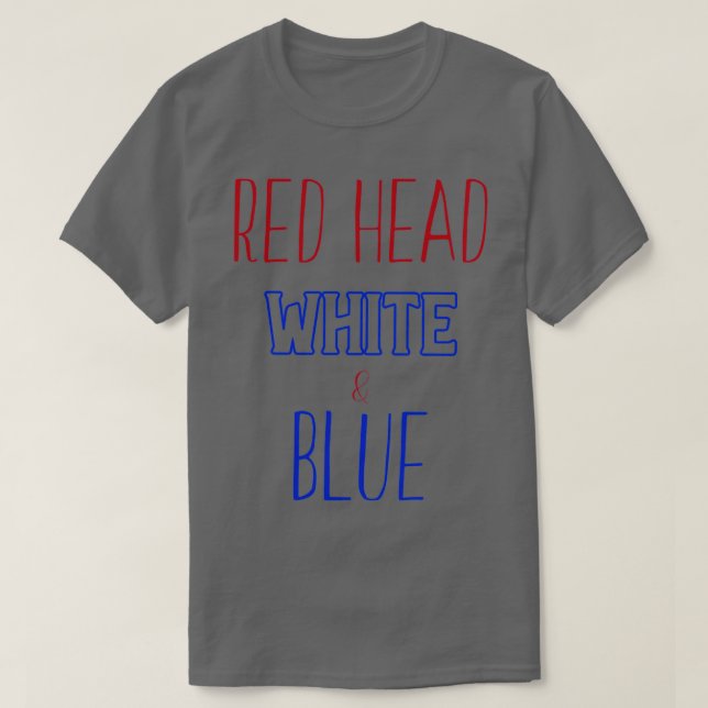 RED HEAD White amp Blue T-Shirt (Design vorne)