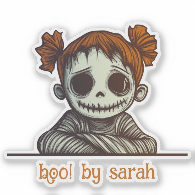 Red Head Zombie mit Space Buns Hair Aufkleber (Vorderseite)