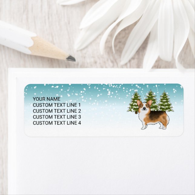 Red Headed Tri Pembroke Corgi Winter Weihnachten (Insitu)
