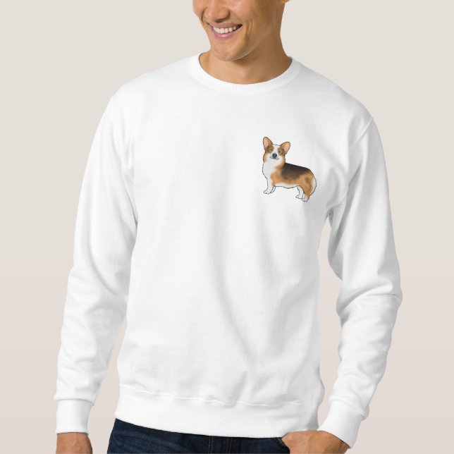 Red Headed Tri Pembroke Welsh Corgi Stehend Dog Sweatshirt (Vorderseite)
