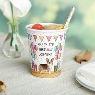 Red Headed Tricolor Pembroke Corgi Pastel Geburtst Pappbecher