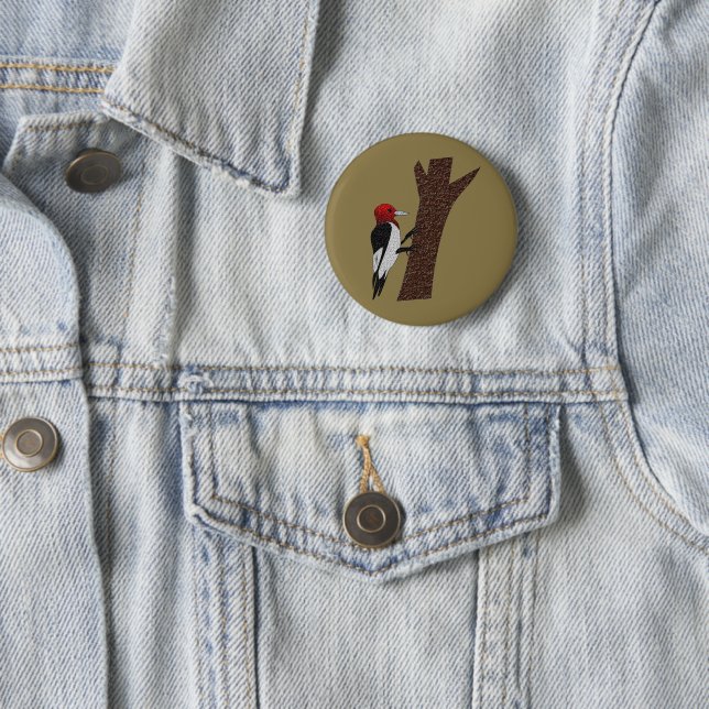 Red Headed Woodpecker Button (Beispiel)