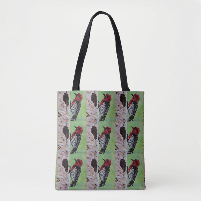 Red Headed Woodpecker Tote Bag (Vorderseite)