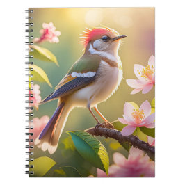 Red Header Buff Chested Warbler Fantasy Bird Notizblock