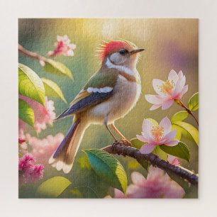 Red Header Buff Chested Warbler Fantasy Bird Puzzle