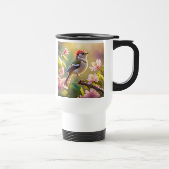 Red Header Buff Chested Warbler Fantasy Bird Reisebecher (Rechts)