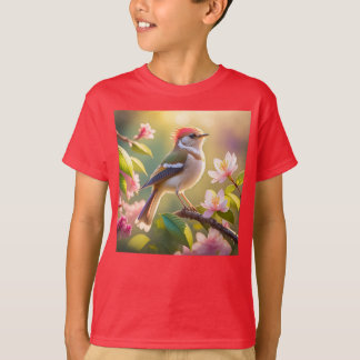 Red Header Buff Chested Warbler Fantasy Bird T-Shirt