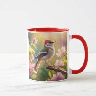 Red Header Buff Chested Warbler Fantasy Bird Tasse