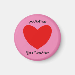 Red Heart #1 Round Magnet