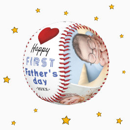 Red Heart 4 Foto Collage zum ersten Vatertag Baseball