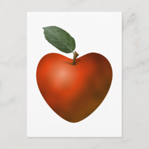 Red Heart Apple - Postkarte