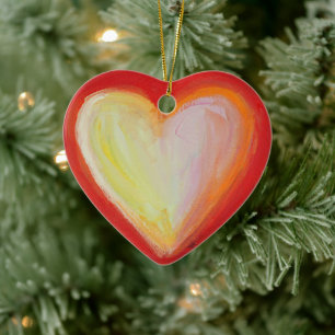 Red Heart Art Custom Holiday Geschenk Ornamente