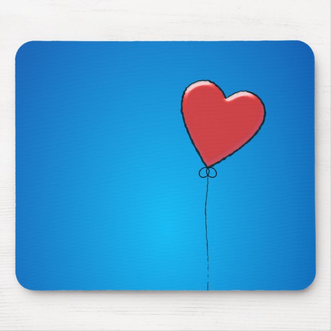 Red Heart Balloon Mousepad (Vorne)