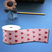 Red Heart Balloon Muster Pink Ribbon