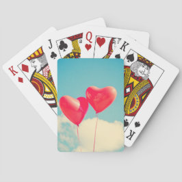 Red Heart Balloons gegen Wolken Himmel Spielkarten