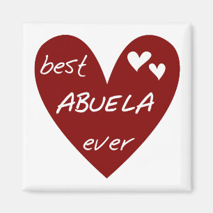 Red Heart Best Abuela Ever T - Shirt und Geschenke Magnet