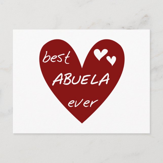 Red Heart Best Abuela Ever T - Shirt und Geschenke Postkarte (Vorderseite)