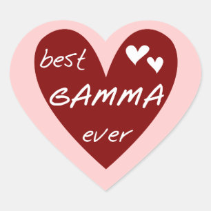 Red Heart Best Gamma Ever Tshirts und Geschenke Herz-Aufkleber