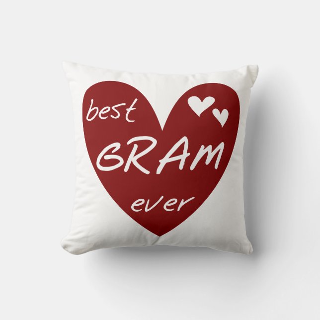 Red Heart Best Gram Ever Geschenke Kissen (Vorderseite)