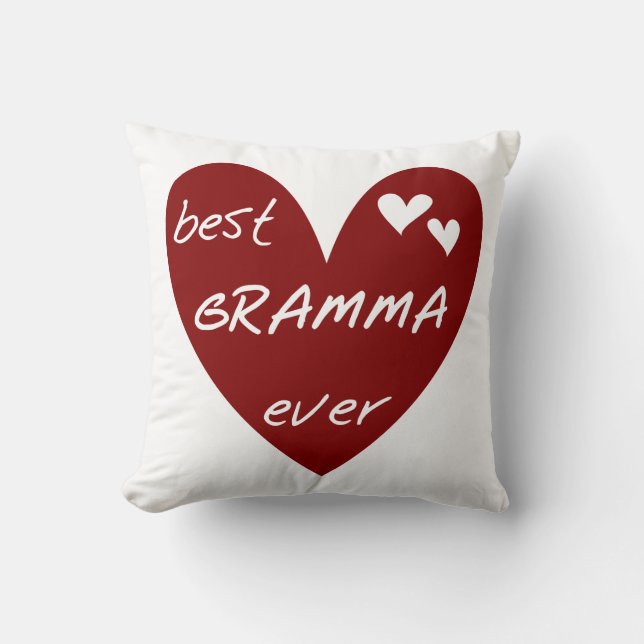 Red Heart Best Gramma Ever Geschenke Kissen (Vorderseite)