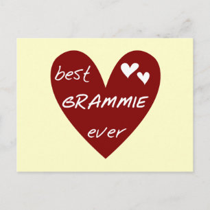 Red Heart Best Grammie Ever T - Shirt und Geschenk Postkarte