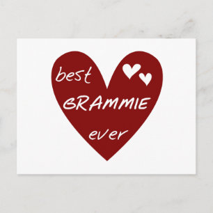 Red Heart Best Grammie Ever T - Shirt und Geschenk Postkarte