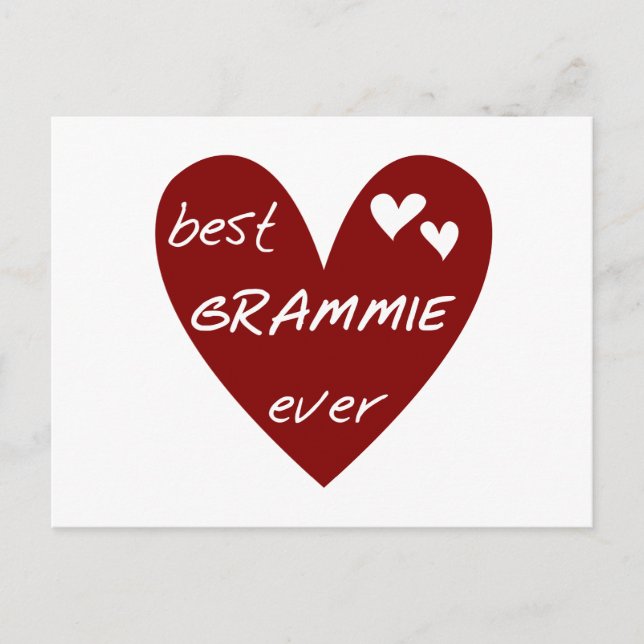 Red Heart Best Grammie Ever T - Shirt und Geschenk Postkarte (Vorderseite)