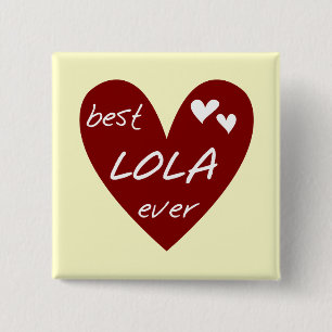 Red Heart Best Lola Ever T - Shirt und Geschenke Button