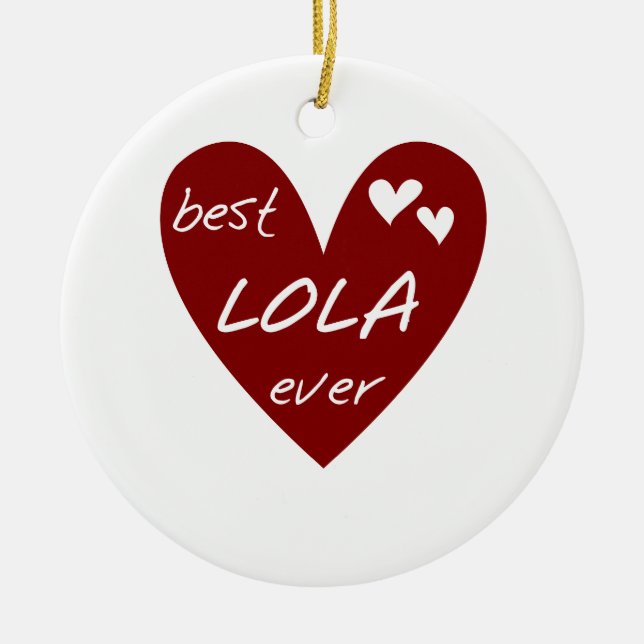 Red Heart Best Lola Ever T - Shirt und Geschenke Keramikornament (Vorne)