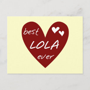 Red Heart Best Lola Ever T - Shirt und Geschenke Postkarte