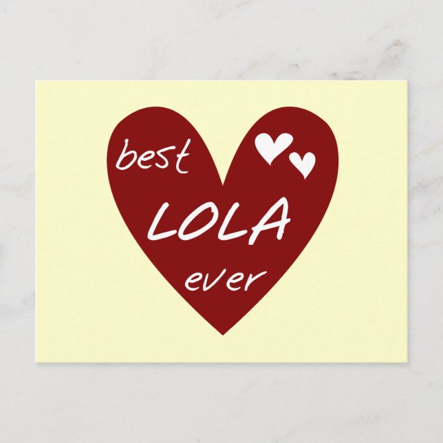 Red Heart Best Lola Ever T - Shirt und Geschenke Postkarte (Vorderseite)