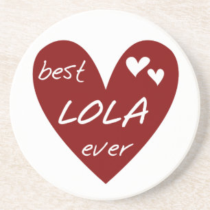 Red Heart Best Lola Ever T - Shirt und Geschenke Sandstein Untersetzer