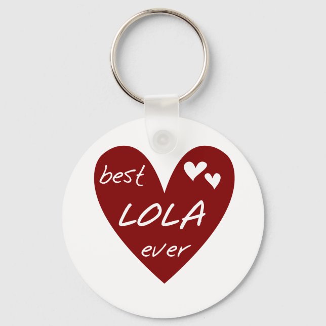 Red Heart Best Lola Ever T - Shirt und Geschenke Schlüsselanhänger (Vorderseite)
