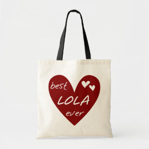 Red Heart Best Lola Ever T - Shirt und Geschenke Tragetasche