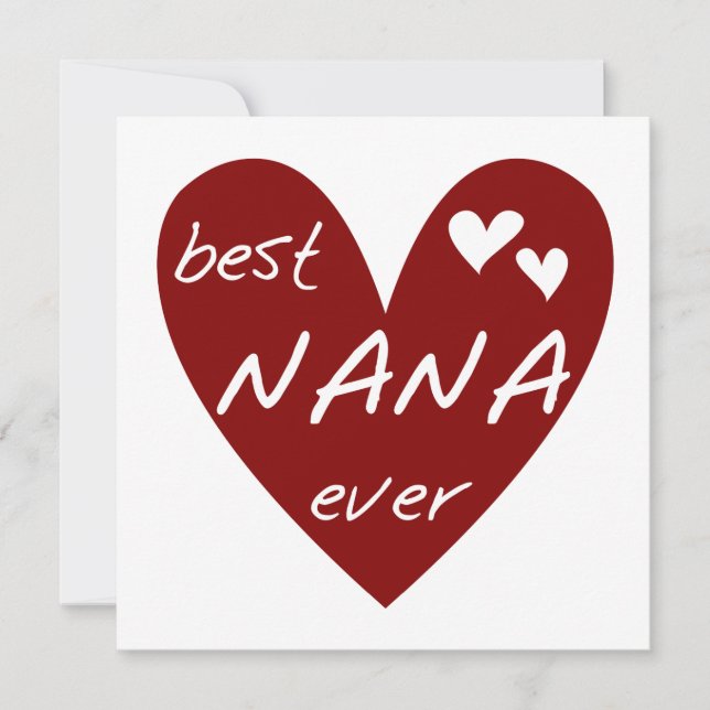 Red Heart Best Nana Ever T - Shirt und Geschenke (Vorderseite)