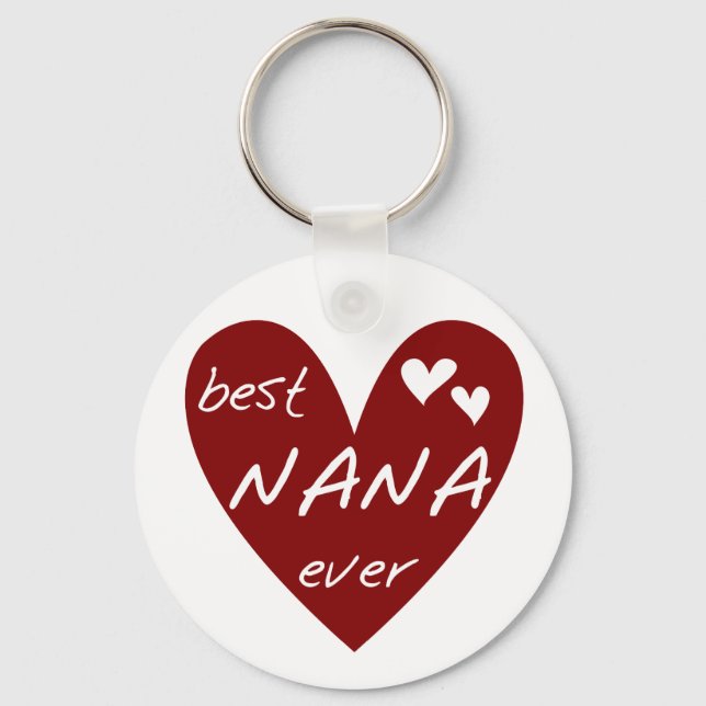Red Heart Best Nana Ever T - Shirt und Geschenke Schlüsselanhänger (Vorderseite)
